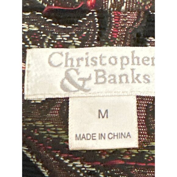 Christopher & Banks Vintage Zip Front Paisley Jacket Size M w Shoulder Pads - Picture 6 of 9